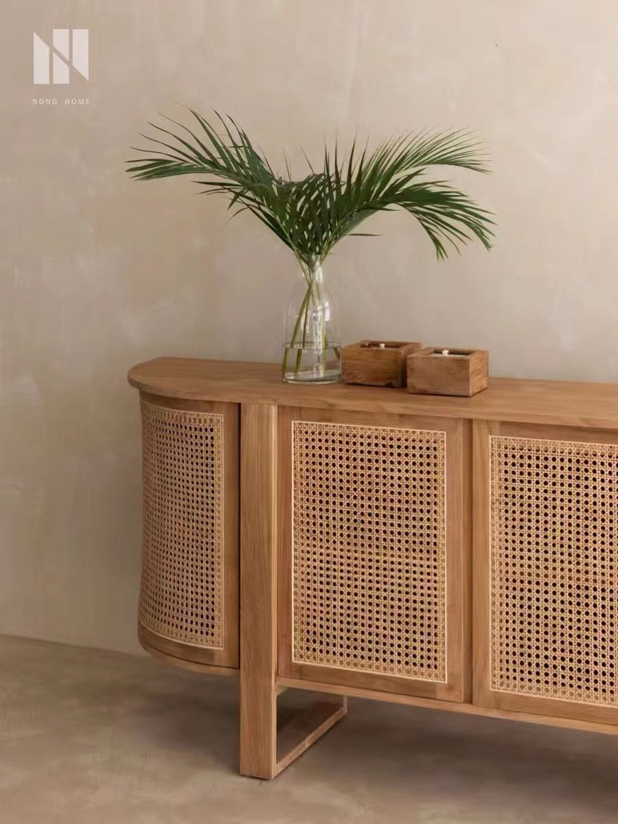 140-200cm Amari Solid Wood Sideboard - 4 Seasons Home Gadgets