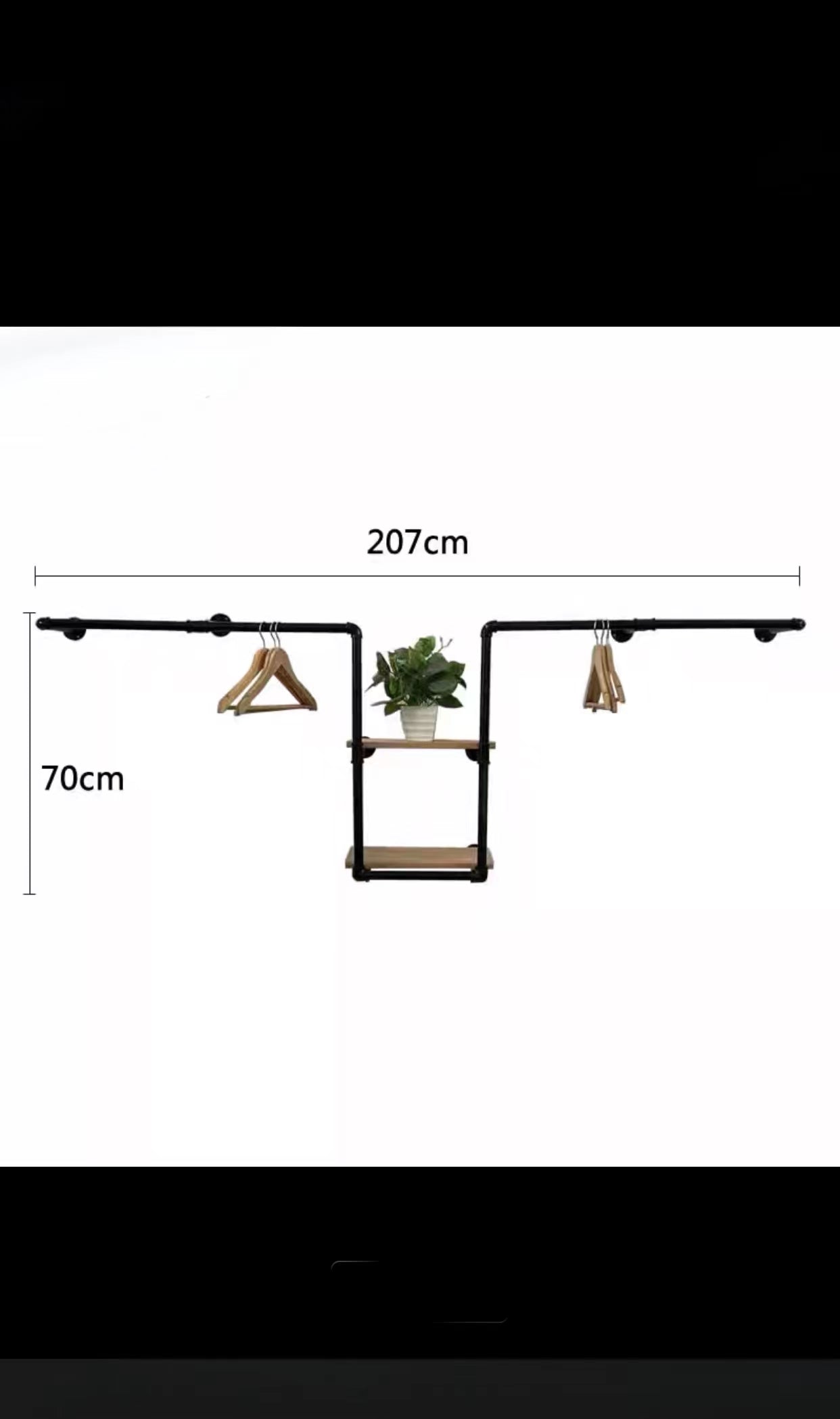 207cm Wall Mounted Clothes Rack - 4 Seasons Home Gadgets