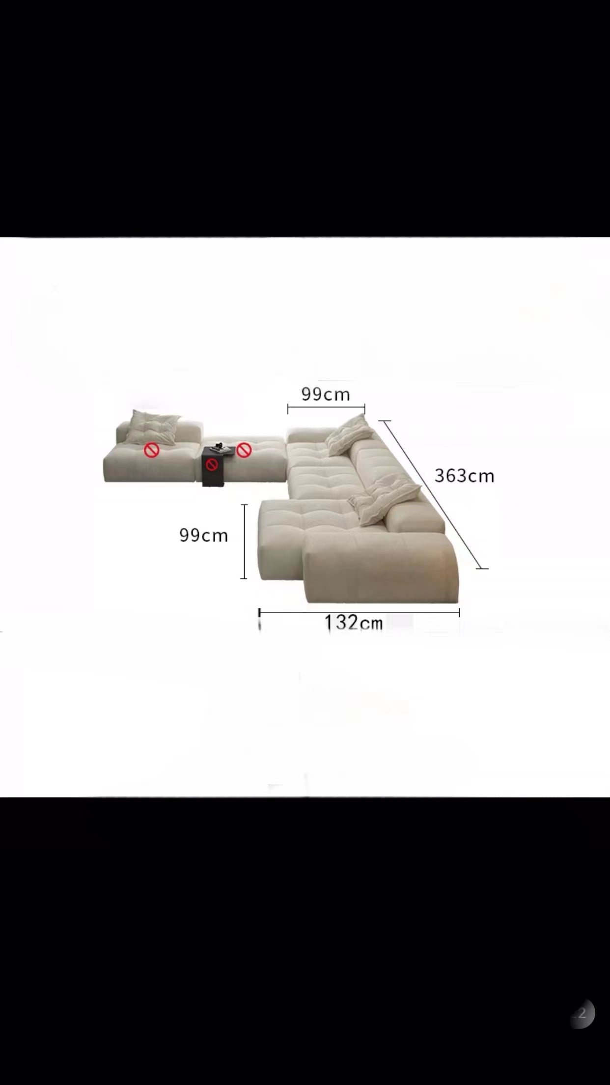 264-429cm Wide Polyester Reversible Modular Sofa & Chaise - 4 Seasons Home Gadgets