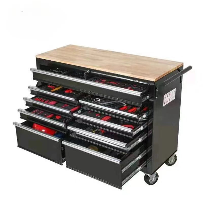 9 Drawer Steel Bottom Rollaway Chest with Wheels - 4 Seasons Home Gadgets