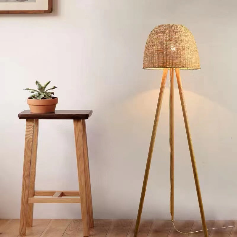 Abdrahman Natural Rattan Floor Lamp - 4 Seasons Home Gadgets