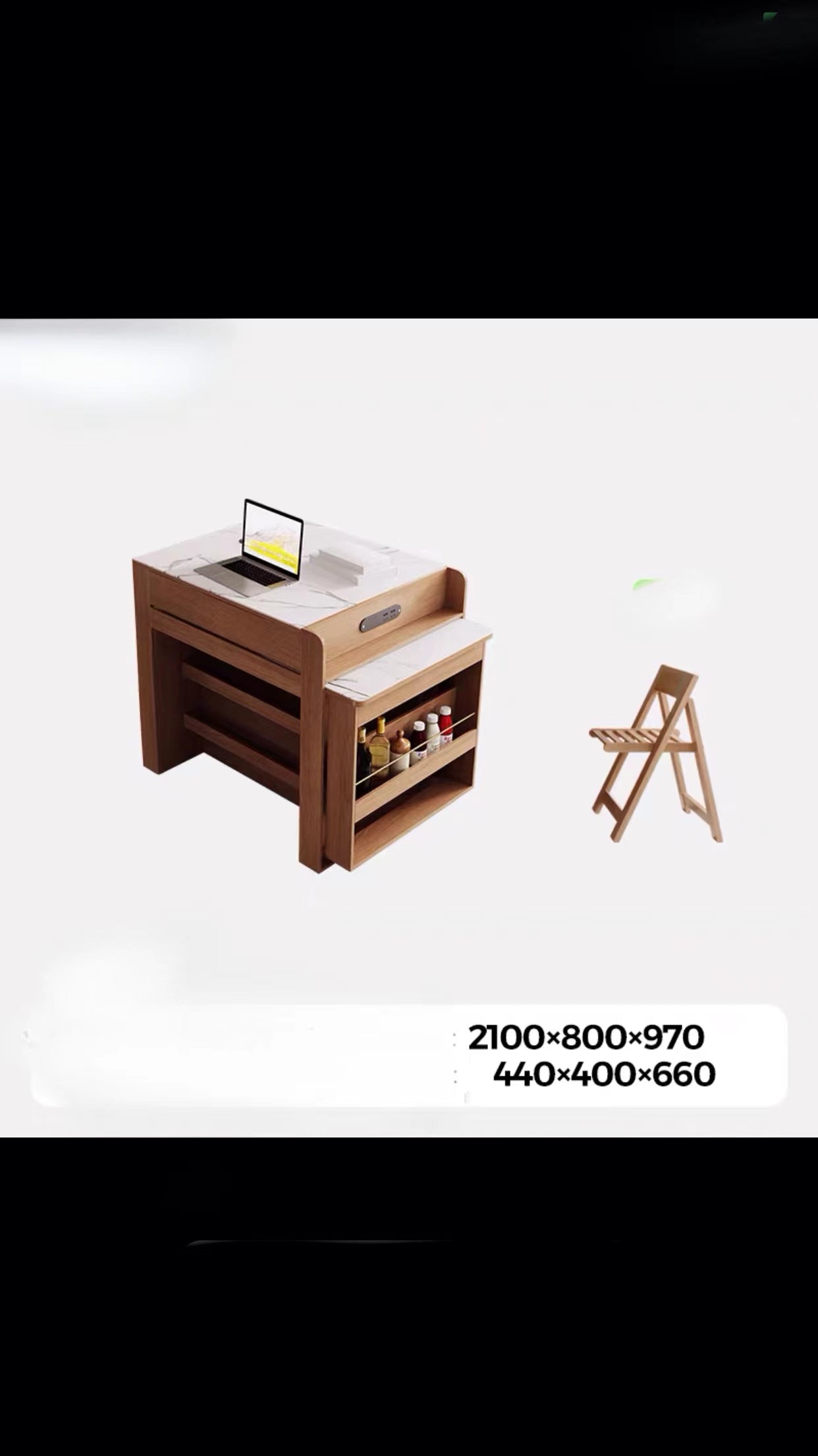 Brushed Oak Solid Wood Kitchen Island - 4 Seasons Home Gadgets