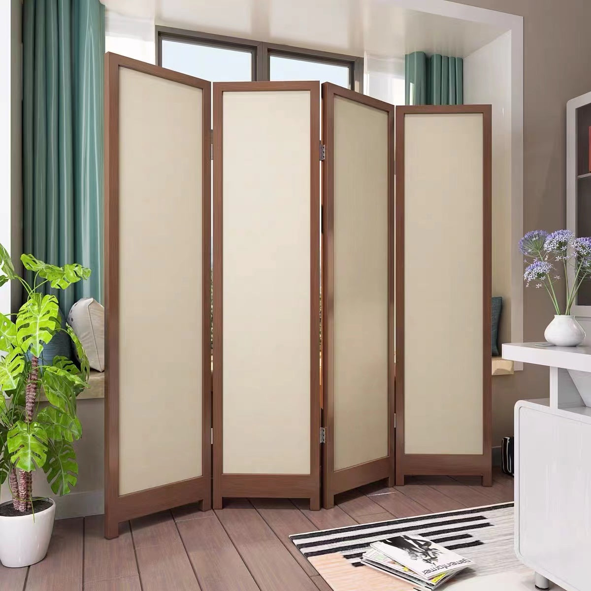 Carolee Panel Folding Room Divider - 4 Seasons Home Gadgets