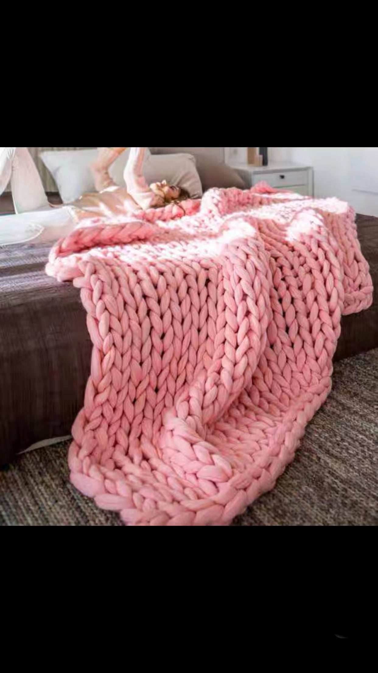 Chunky Knit Blanket Throw - 4 Seasons Home Gadgets