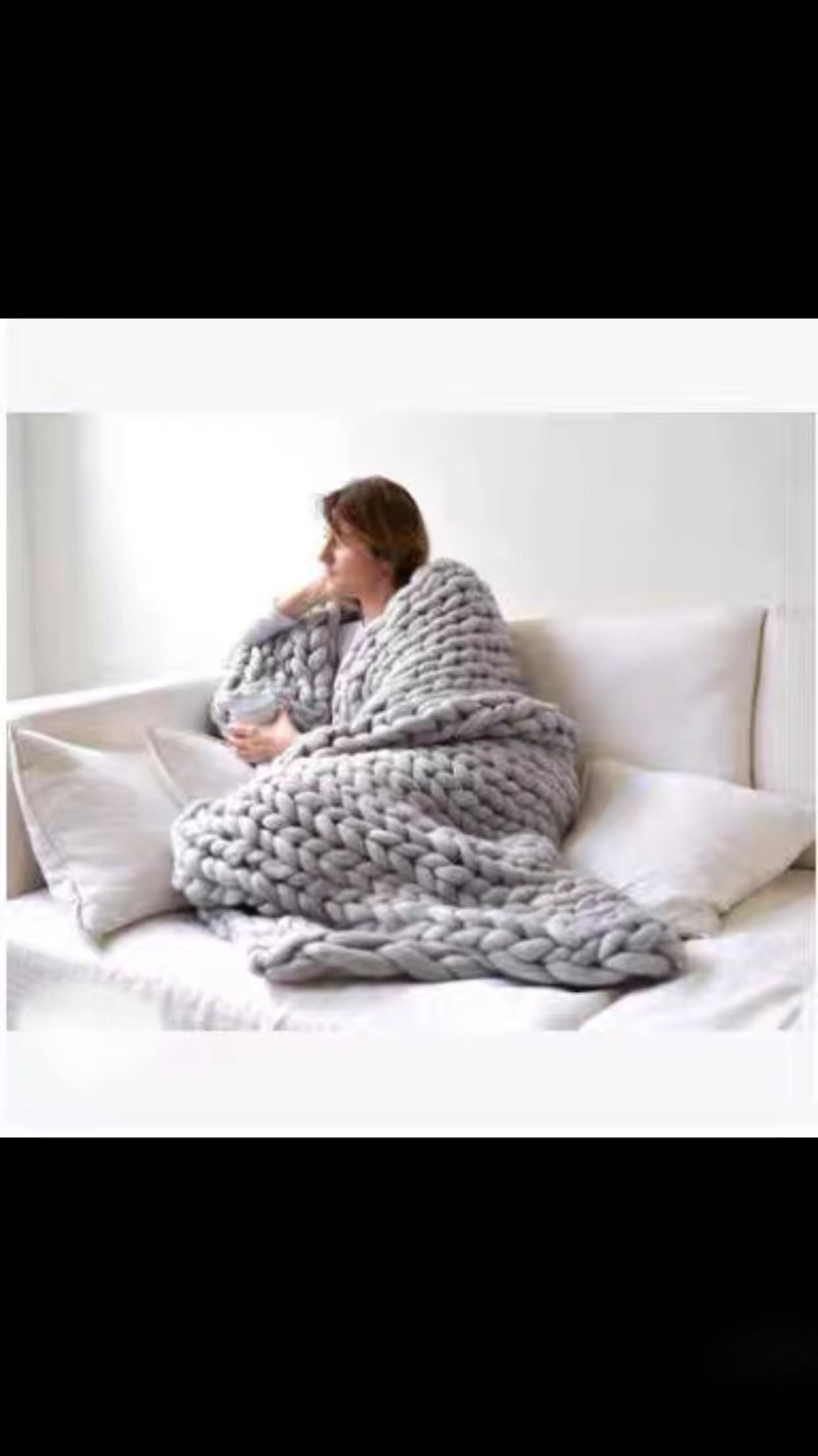 Chunky Knit Blanket Throw - 4 Seasons Home Gadgets