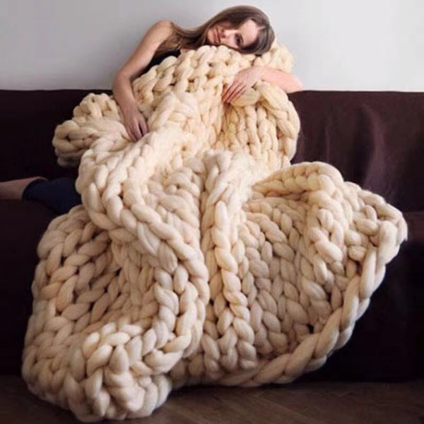 Chunky Knit Blanket Throw - 4 Seasons Home Gadgets