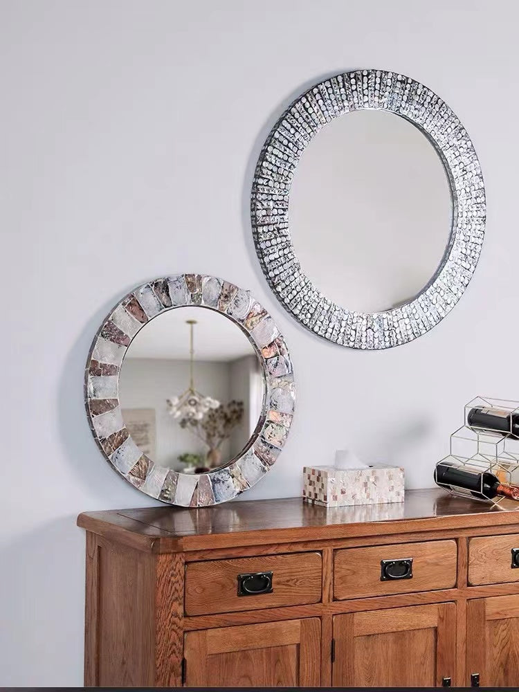 Conradine Round Pearl Wall Mirror - 4 Seasons Home Gadgets