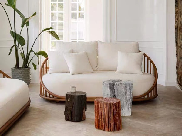 Corbridge Bamboo Outdoor Patio Sofa - 4 Seasons Home Gadgets