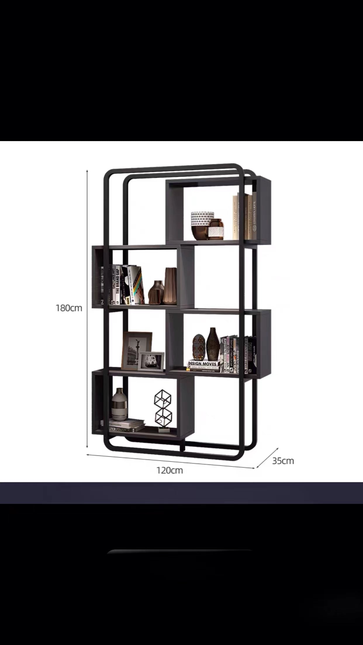 Ehrenfeld Steel Geometric Bookcase - 4 Seasons Home Gadgets