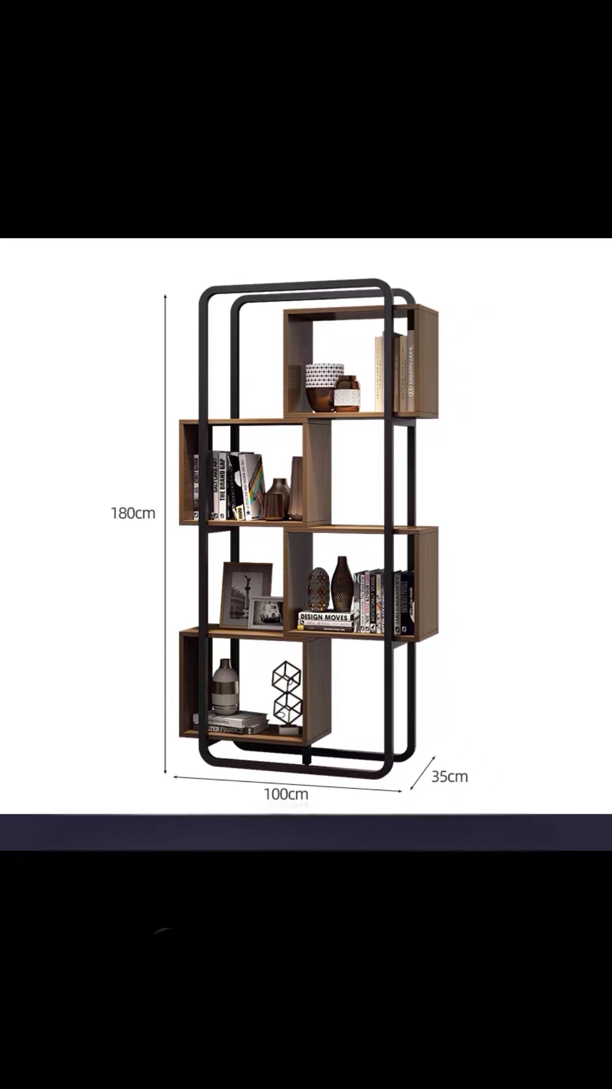 Ehrenfeld Steel Geometric Bookcase - 4 Seasons Home Gadgets