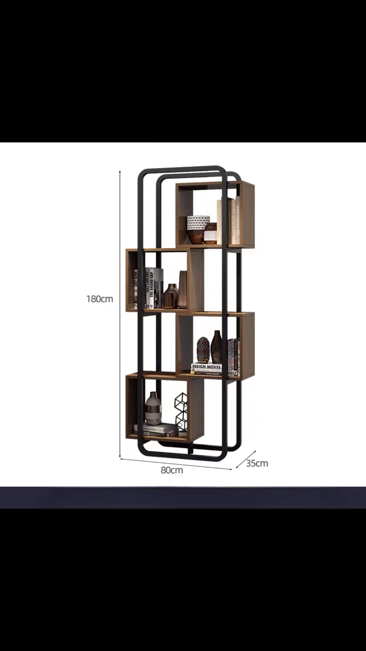 Ehrenfeld Steel Geometric Bookcase - 4 Seasons Home Gadgets