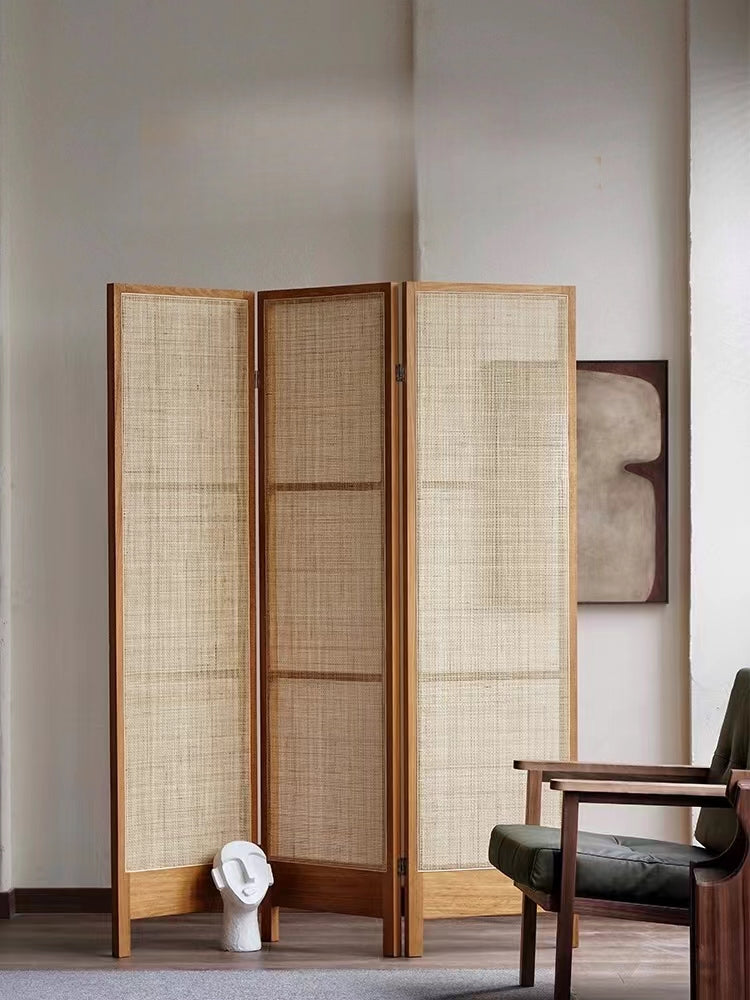 Elisa 3 Panel Rattan Folding Room Divider - 4 Seasons Home Gadgets