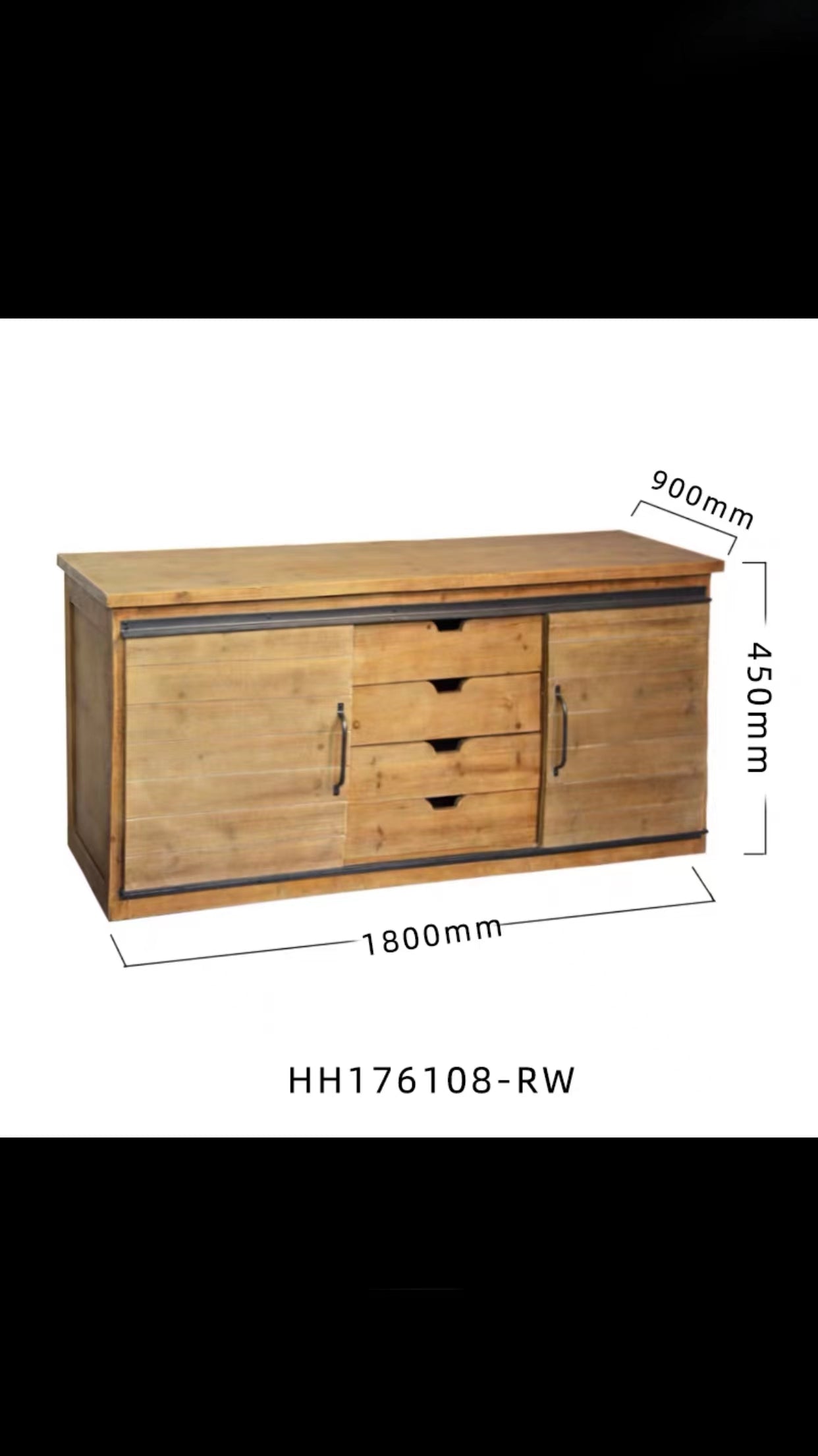 Evesham Solid Wood Sideboard - 4 Seasons Home Gadgets