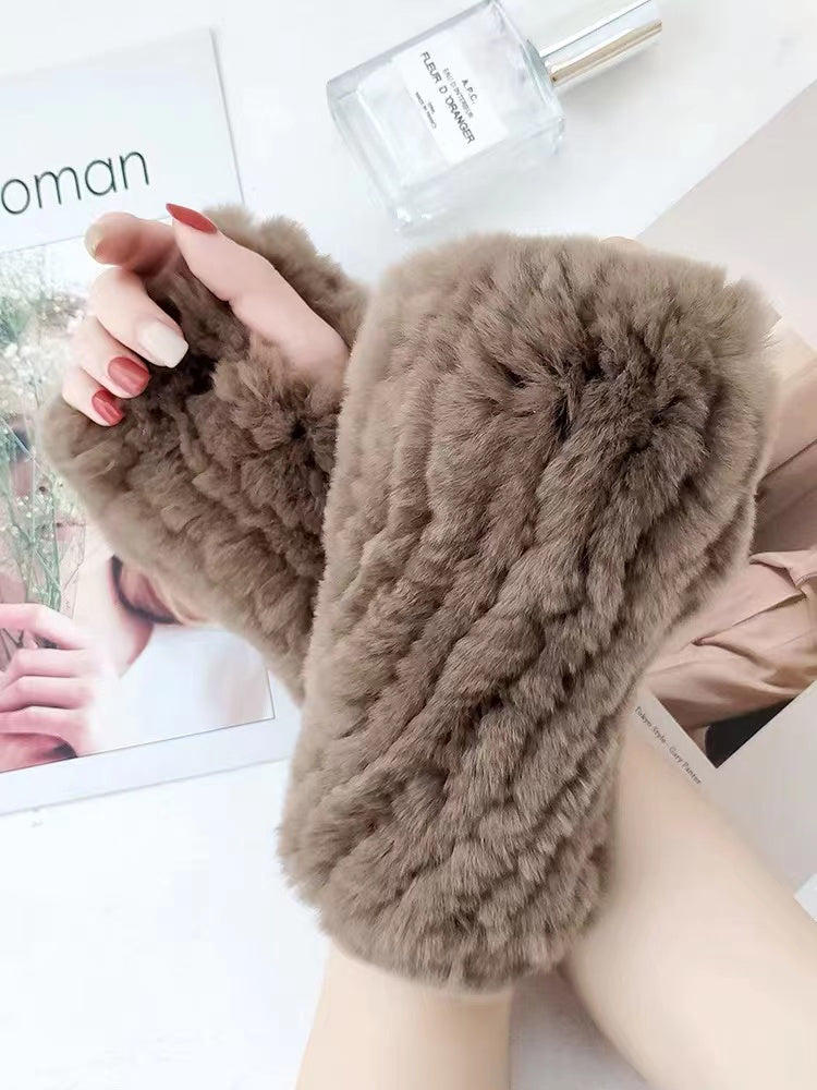 Faux Fur Warm Soft Fingerless Warmer Gloves - 4 Seasons Home Gadgets