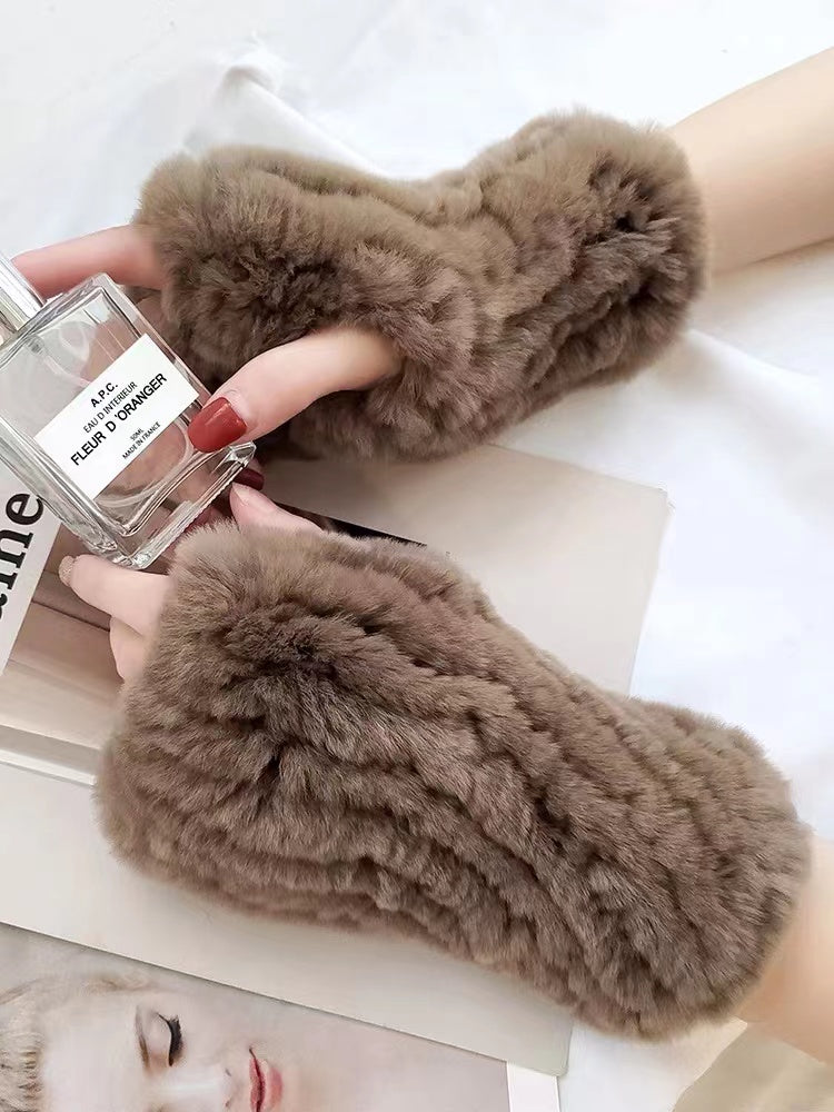 Faux Fur Warm Soft Fingerless Warmer Gloves - 4 Seasons Home Gadgets