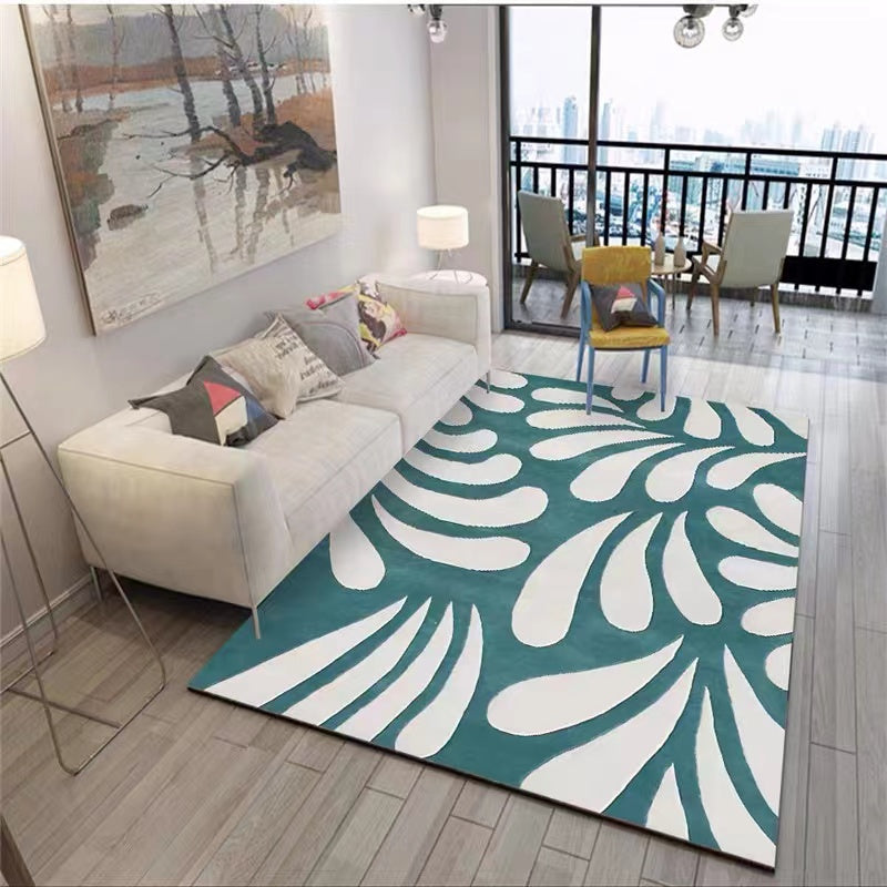 Floral Navy Ivory Blue Indoor Area Rug - 4 Seasons Home Gadgets