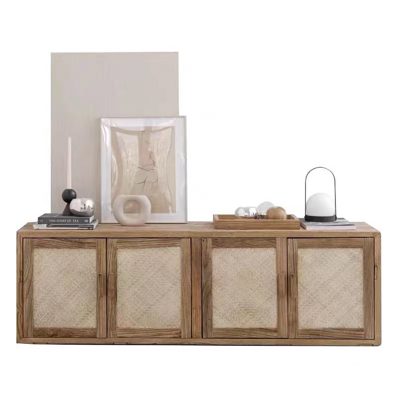 Florina Rattan 4 Door Accent Cabinet - 4 Seasons Home Gadgets