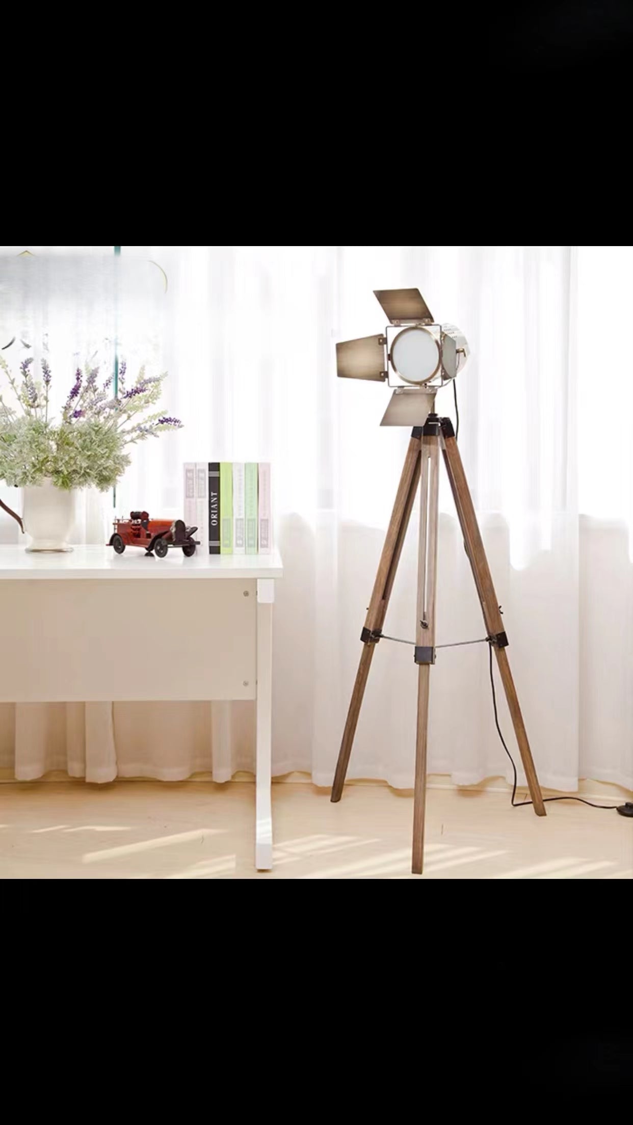 Fred Walnut Tripod Floor Lamp - 4 Seasons Home Gadgets