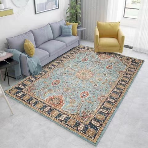 Jacquoline Oriental Blue Soft Rug - 4 Seasons Home Gadgets