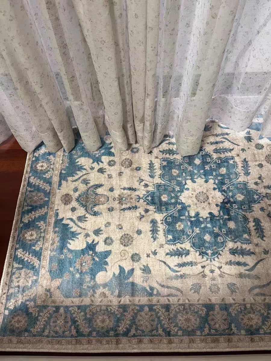 Jacquoline Oriental Blue Soft Rug - 4 Seasons Home Gadgets