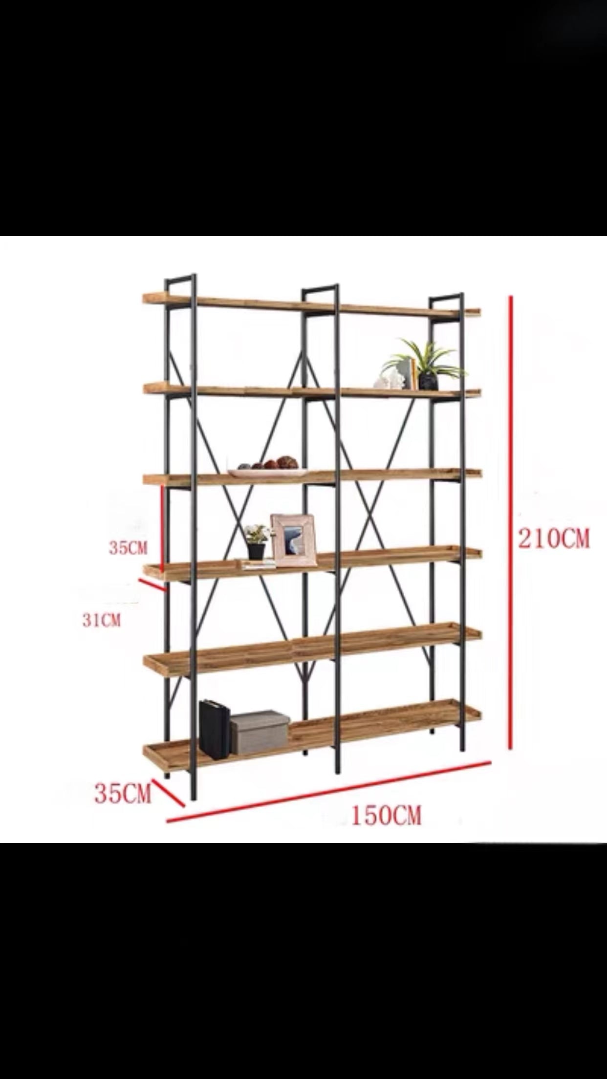 Jarnagin Steel Etagere Bookcase - 4 Seasons Home Gadgets