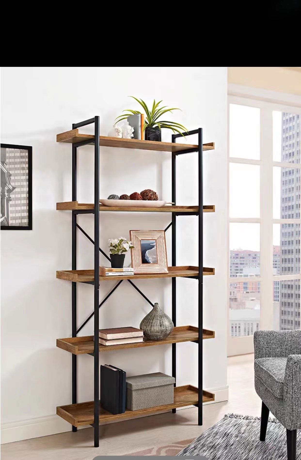 Jarnagin Steel Etagere Bookcase - 4 Seasons Home Gadgets