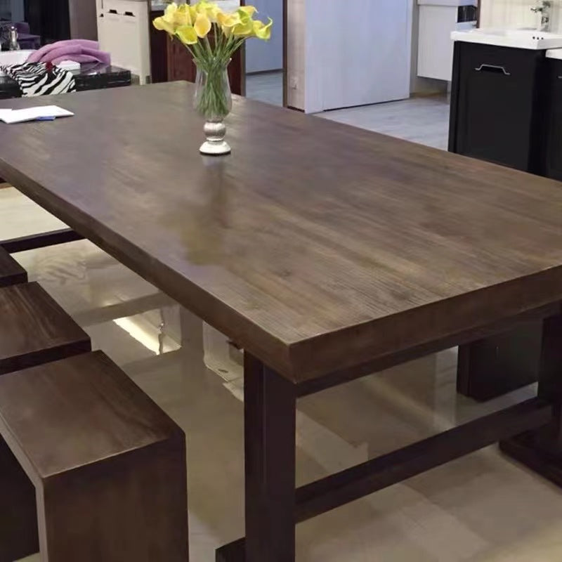 Marlee Rubber Wood and Solid Wood Dining Table - 4 Seasons Home Gadgets