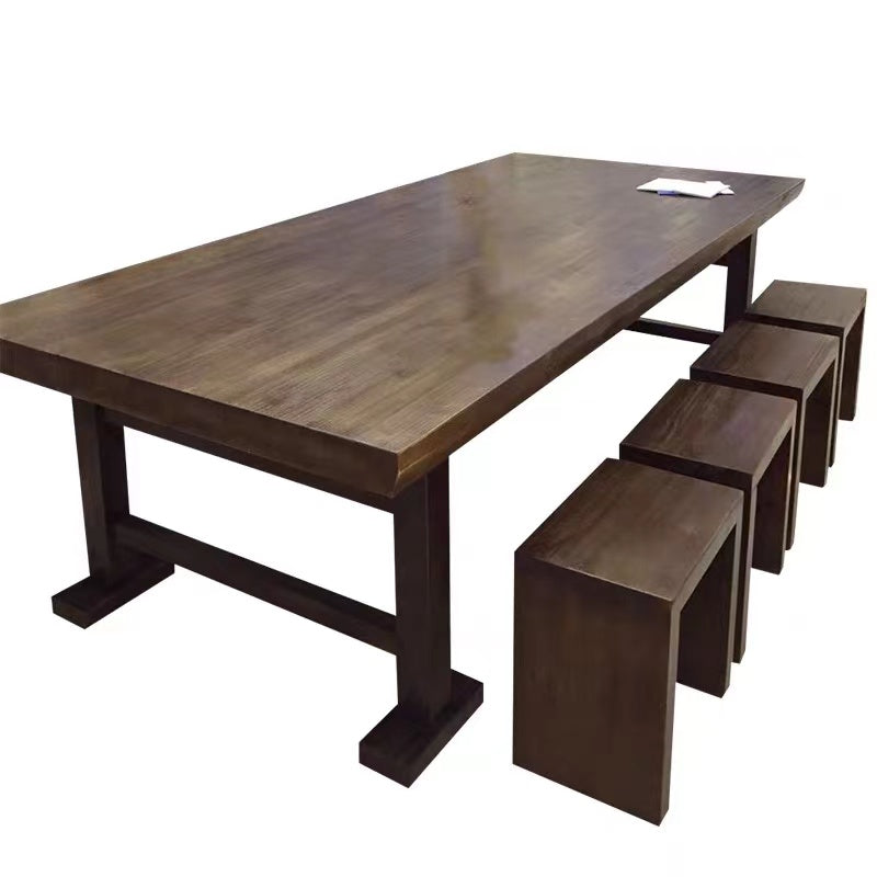 Marlee Rubber Wood and Solid Wood Dining Table - 4 Seasons Home Gadgets