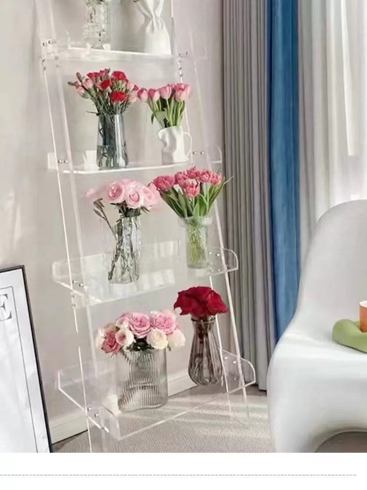 Mirabella Acrylic Ladder Bookcase - 4 Seasons Home Gadgets