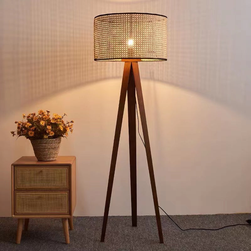 Natural Rattan Tripod Floor Lamp - 4 Seasons Home Gadgets