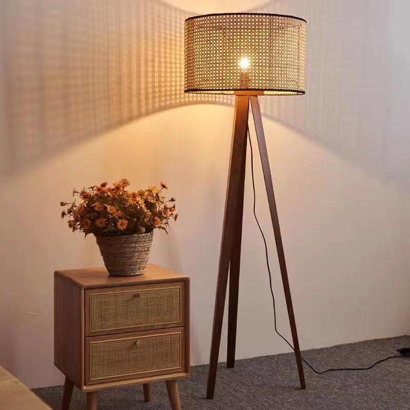 Natural Rattan Tripod Floor Lamp - 4 Seasons Home Gadgets