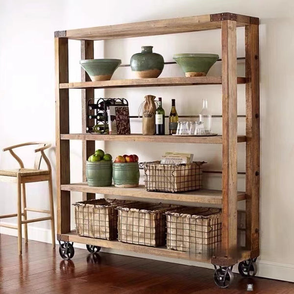 Rayden Steel Media Console Etagere Bookcase - 4 Seasons Home Gadgets