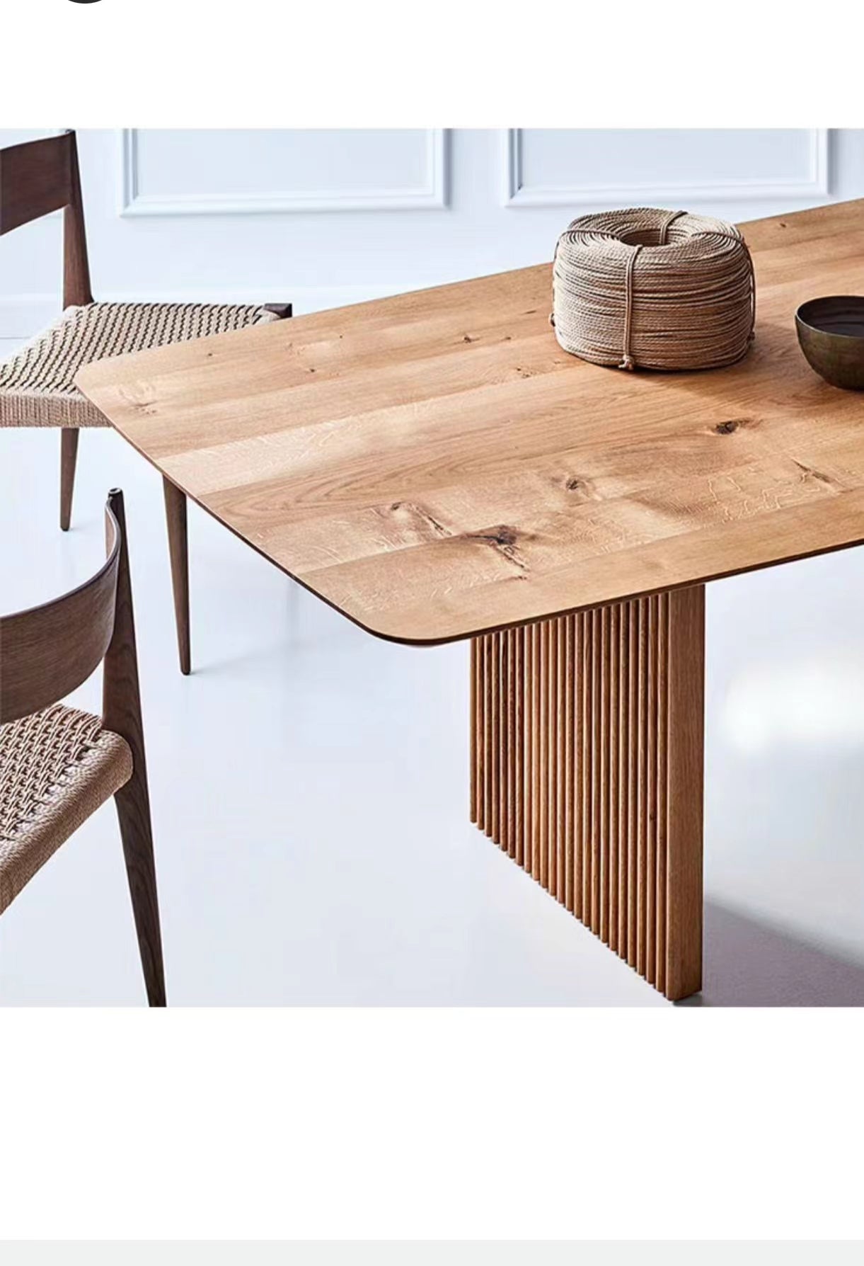 Rectangular Solid Pine Pedestal Dining Table - 4 Seasons Home Gadgets