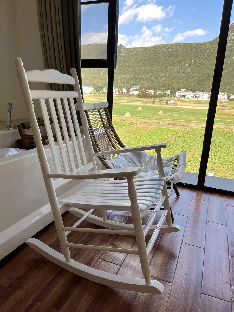 Rockhampton Wood Rocking Chair - 4 Seasons Home Gadgets