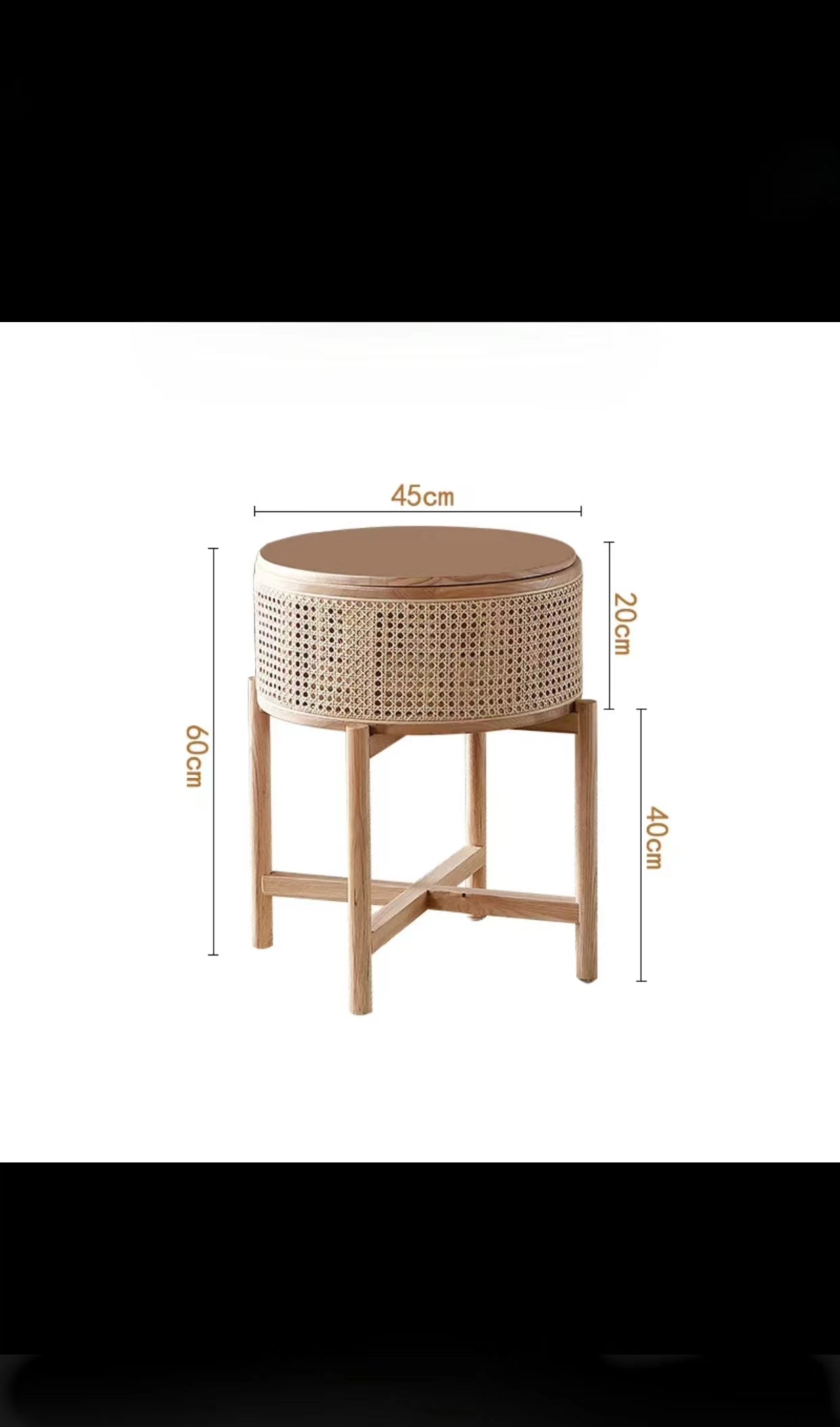 Solid Wood Rattan End Table - 4 Seasons Home Gadgets