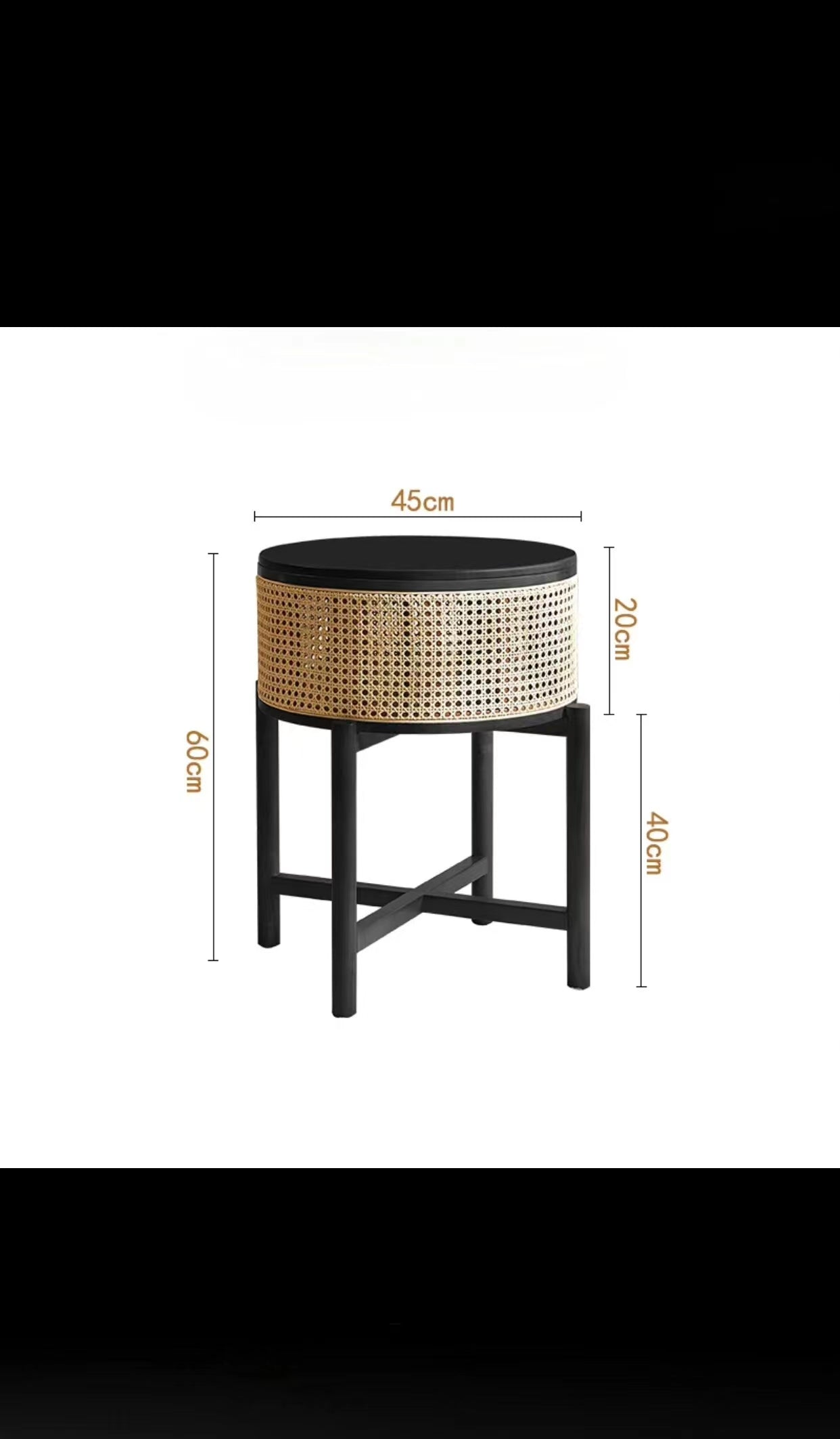 Solid Wood Rattan End Table - 4 Seasons Home Gadgets