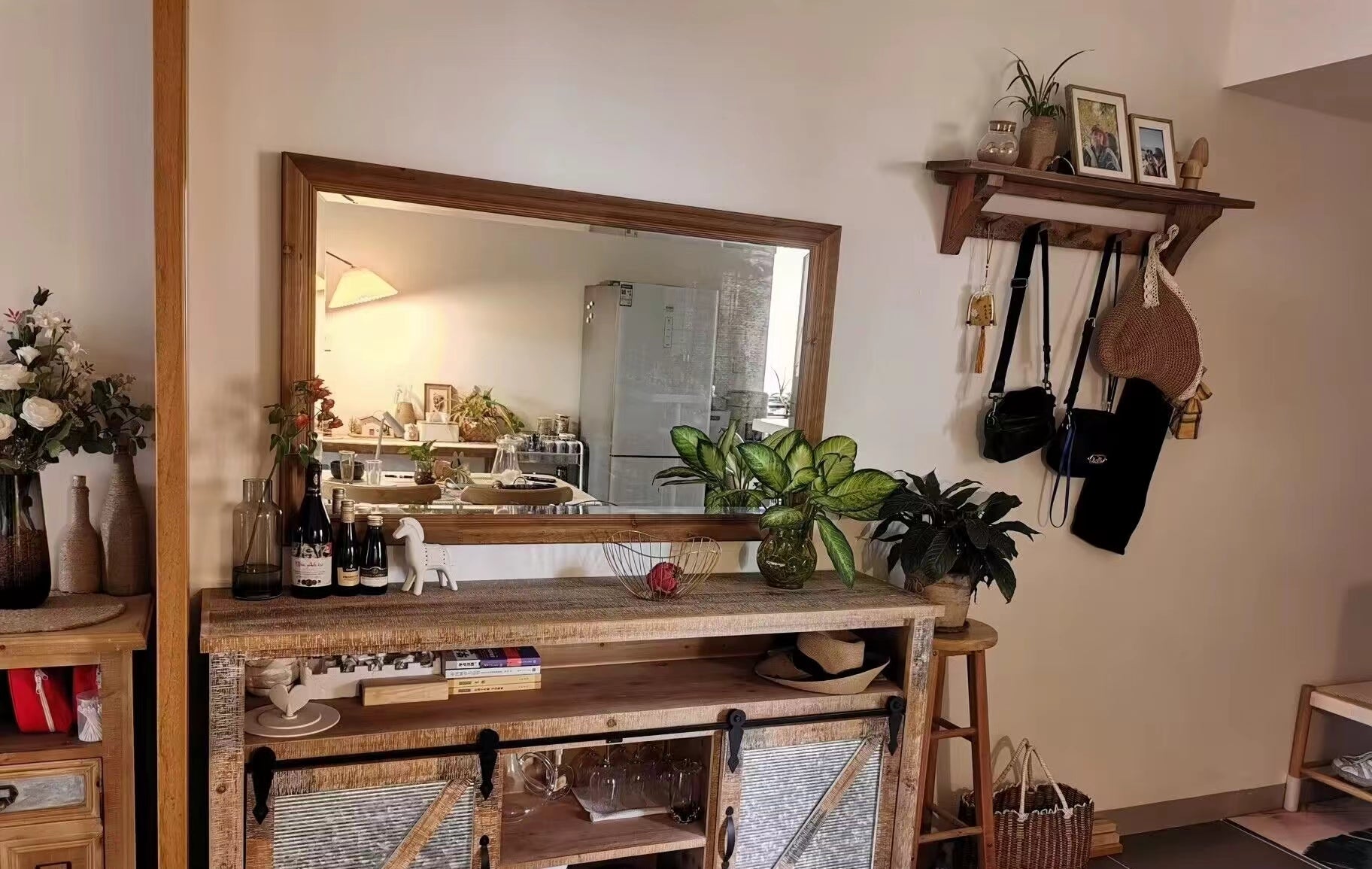 Solid Wood Flat Wall Mirror