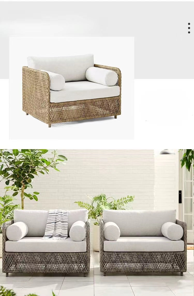 Sommer Wicker Outdoor Loveseat - 4 Seasons Home Gadgets