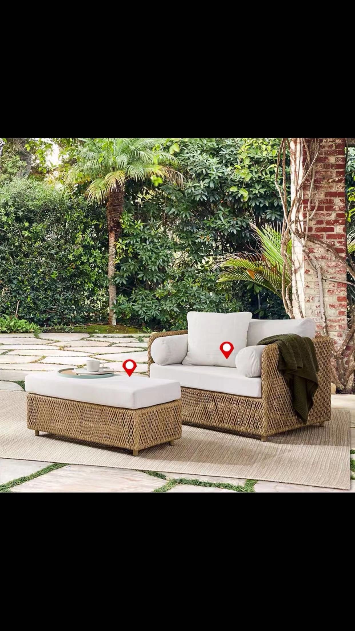 Sommer Wicker Outdoor Loveseat - 4 Seasons Home Gadgets