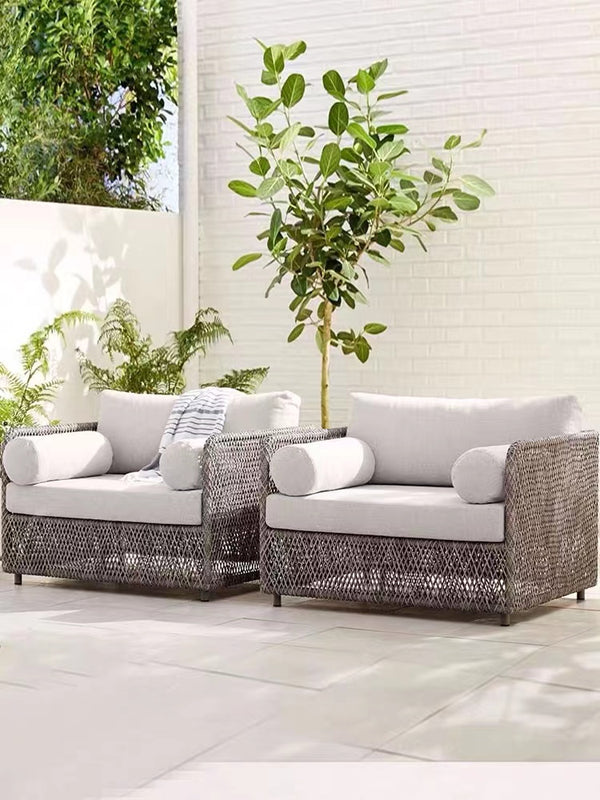 Sommer Wicker Outdoor Loveseat - 4 Seasons Home Gadgets