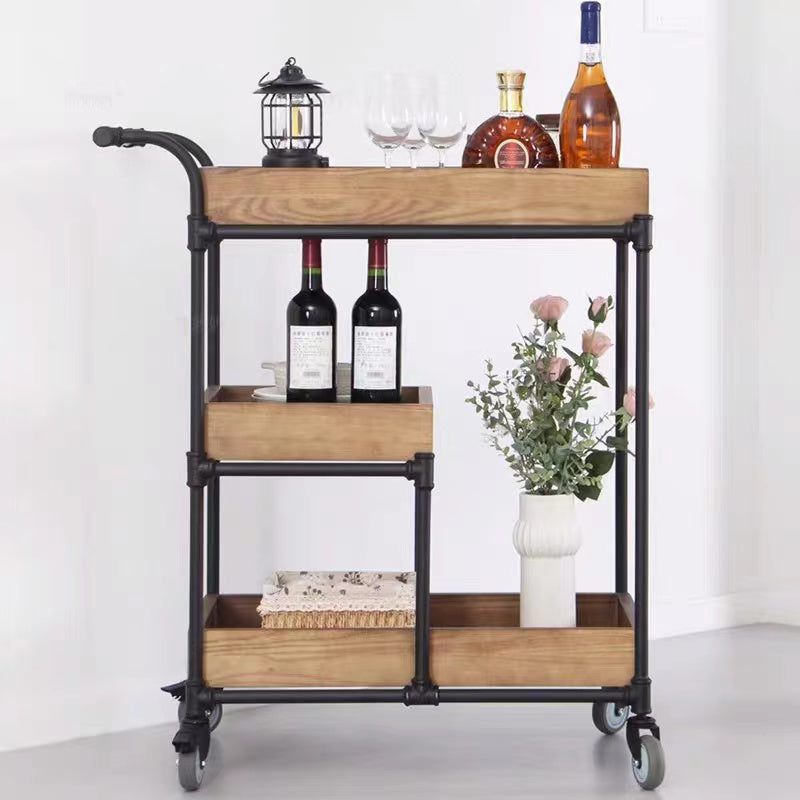 Wood Metal Bar Cart - 4 Seasons Home Gadgets