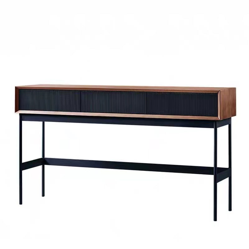 100cm Walnut Console Table With Drawers - 4 Seasons Home Gadgets