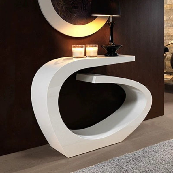 120cm Abstract White Console Table - 4 Seasons Home Gadgets