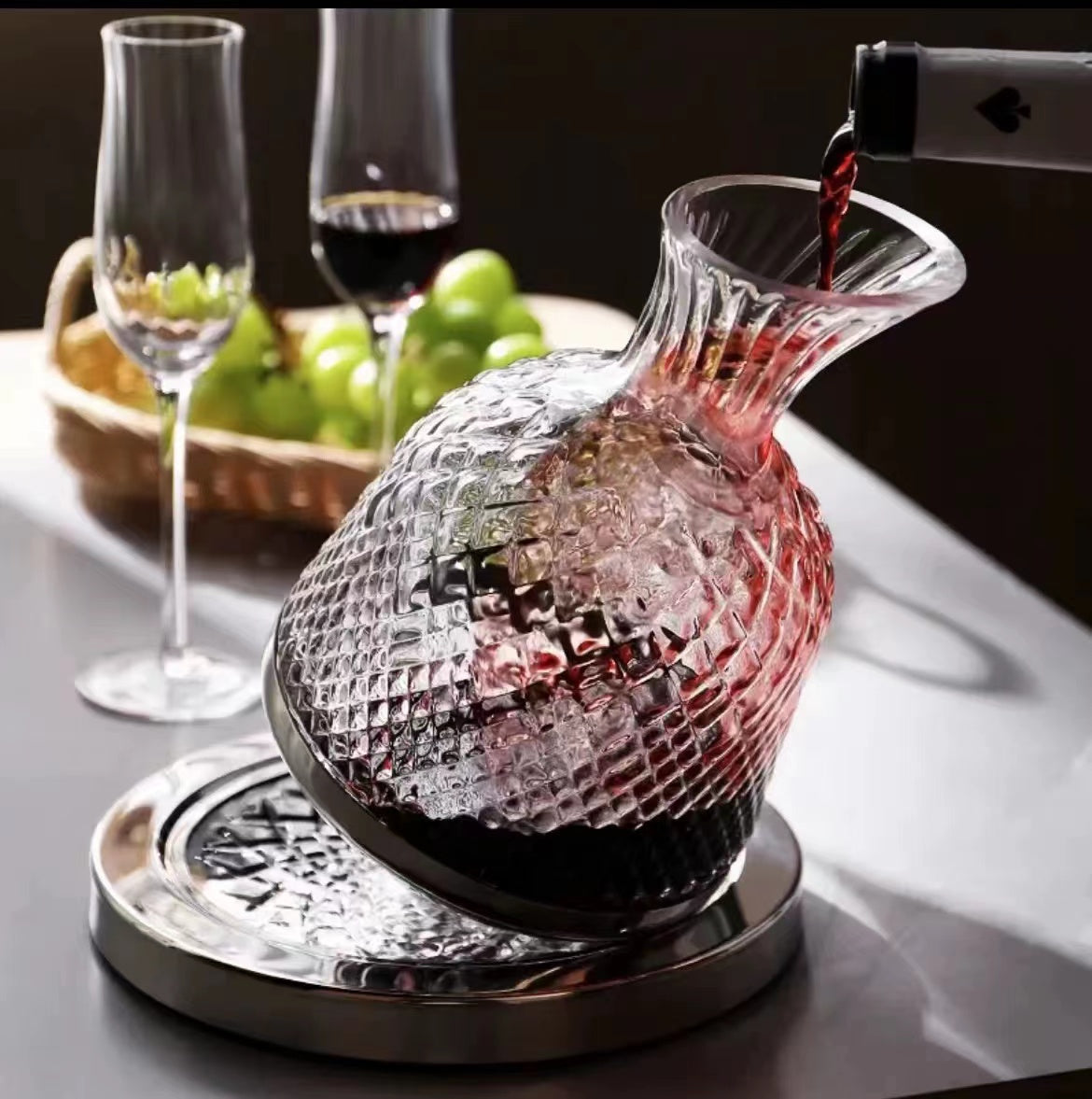 1500 ML Crystal Wine Decanter With Stand - 4 Seasons Home Gadgets