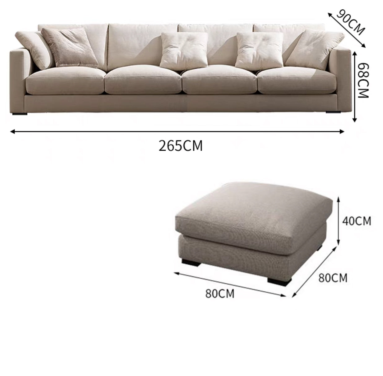 210cm 3 Pieces Lonsdale Chaise Sectional Sofa Set - 4 Seasons Home Gadgets