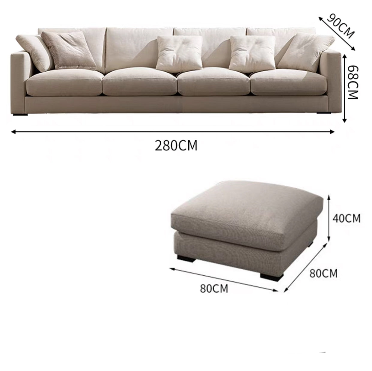 210cm 3 Pieces Lonsdale Chaise Sectional Sofa Set - 4 Seasons Home Gadgets