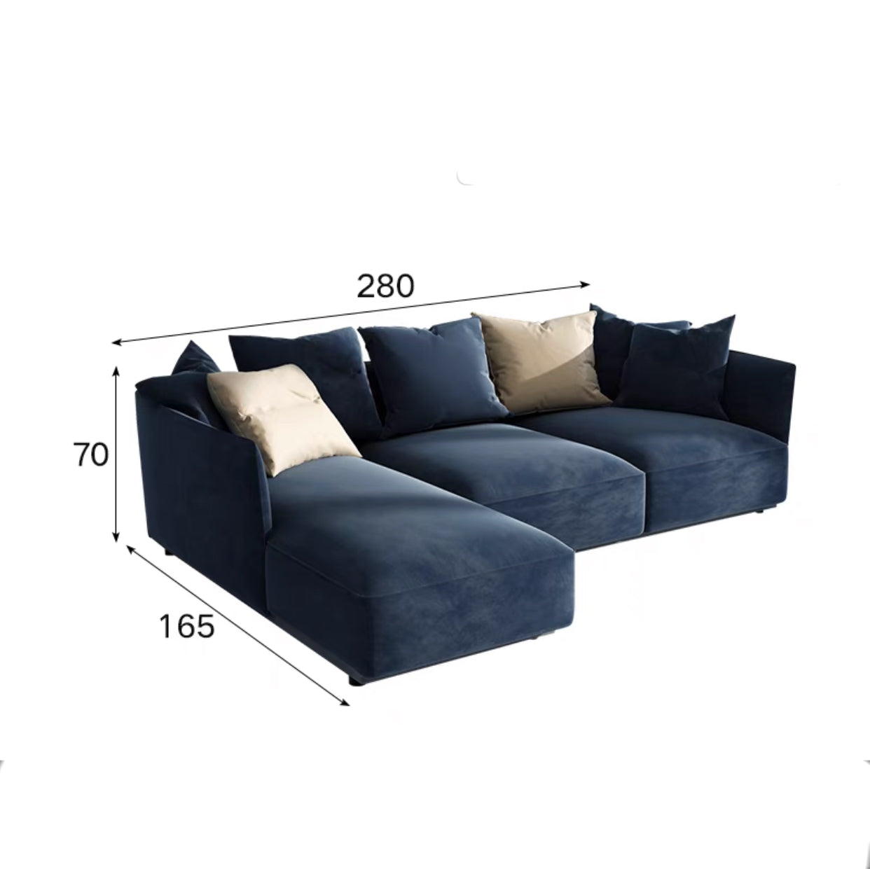 280cm Wide Sofa Chaise - 4 Seasons Home Gadgets