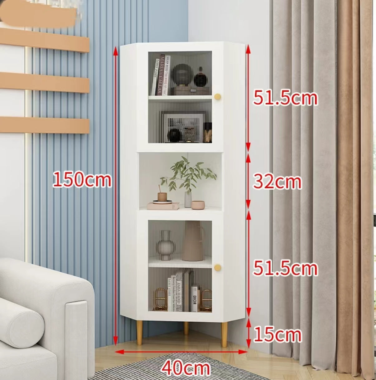 2 Doors Corner Accent Cabinet - 4 Seasons Home Gadgets