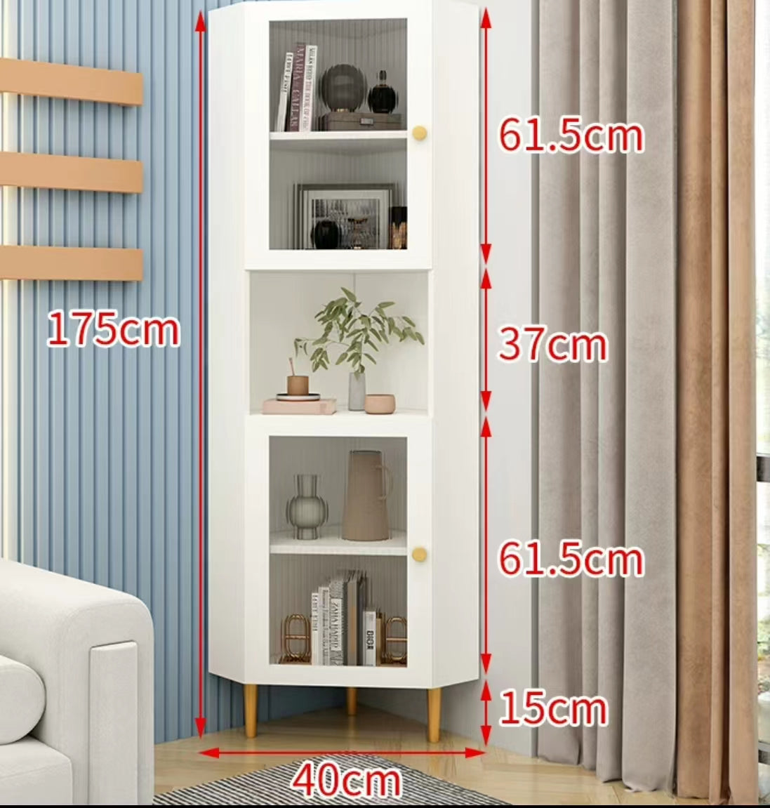 2 Doors Corner Accent Cabinet - 4 Seasons Home Gadgets