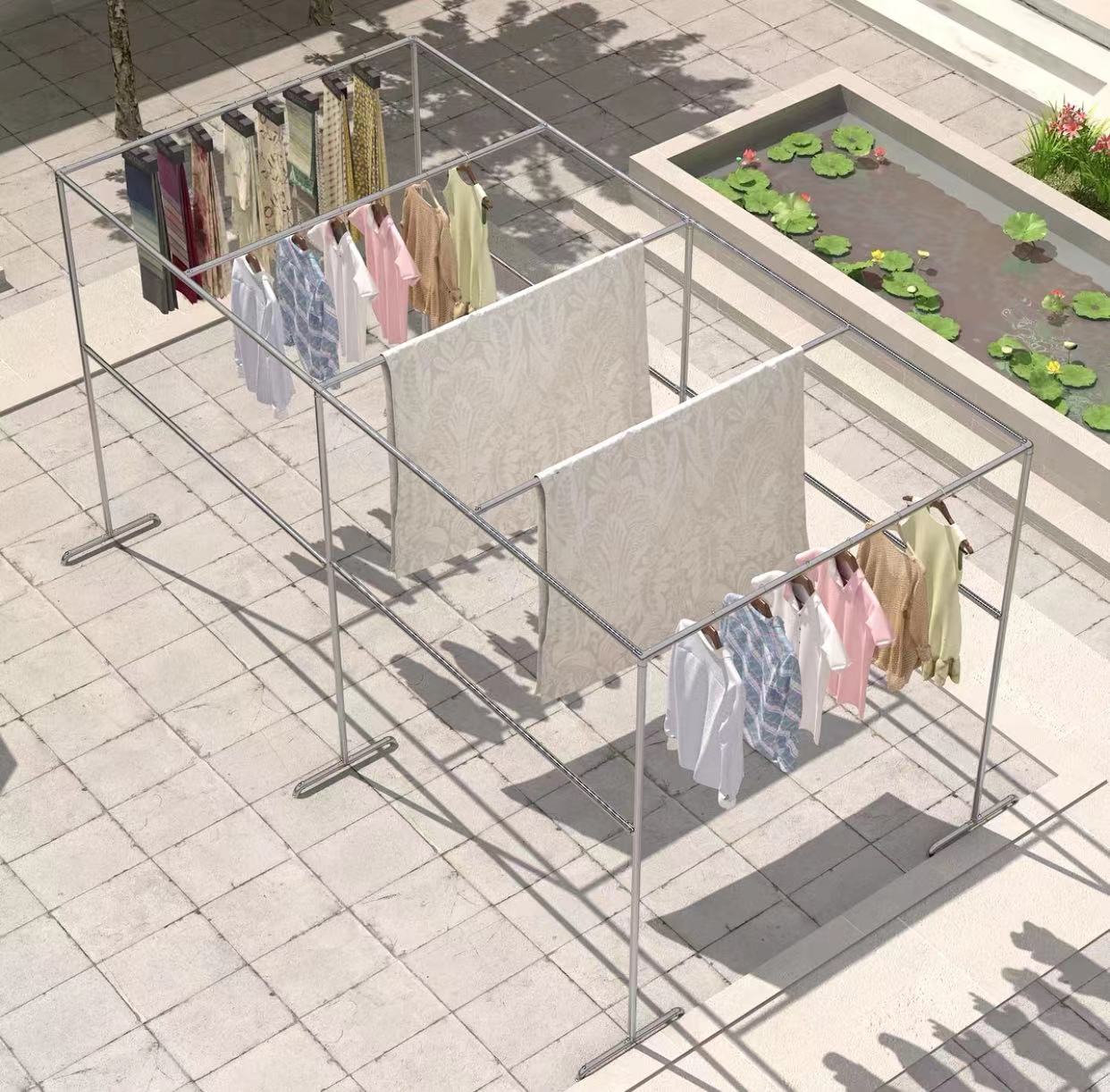 2 Tiers Outdoor Drying Rack - 4 Seasons Home Gadgets